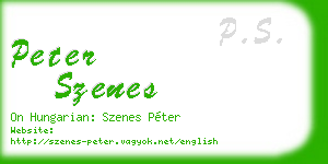 peter szenes business card