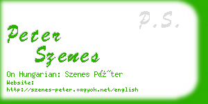 peter szenes business card